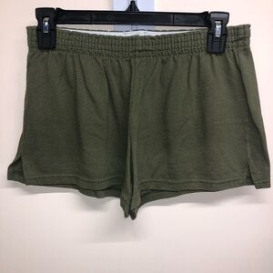 Soffe Green Athletic Shorts Elastic Waistband